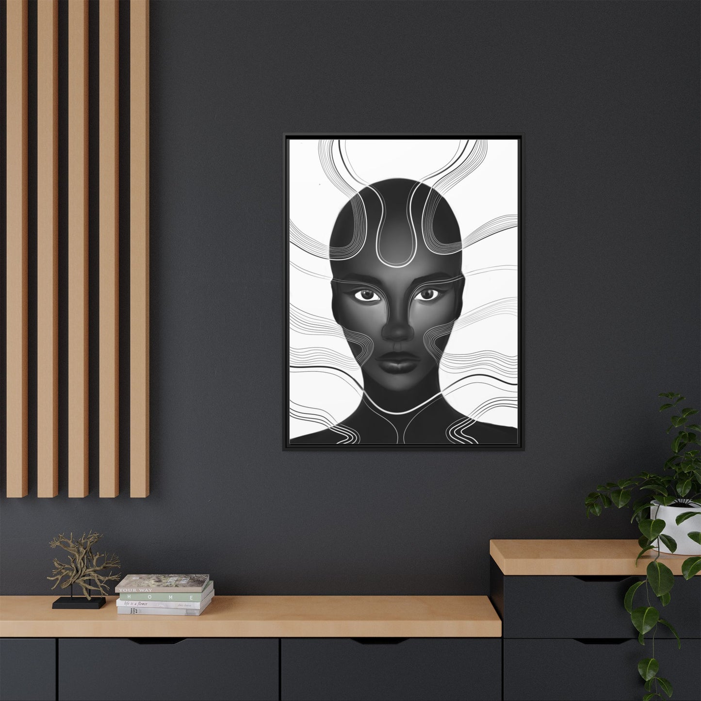 SISTER PRESENT Matte Canvas, Framed (Multi-color)